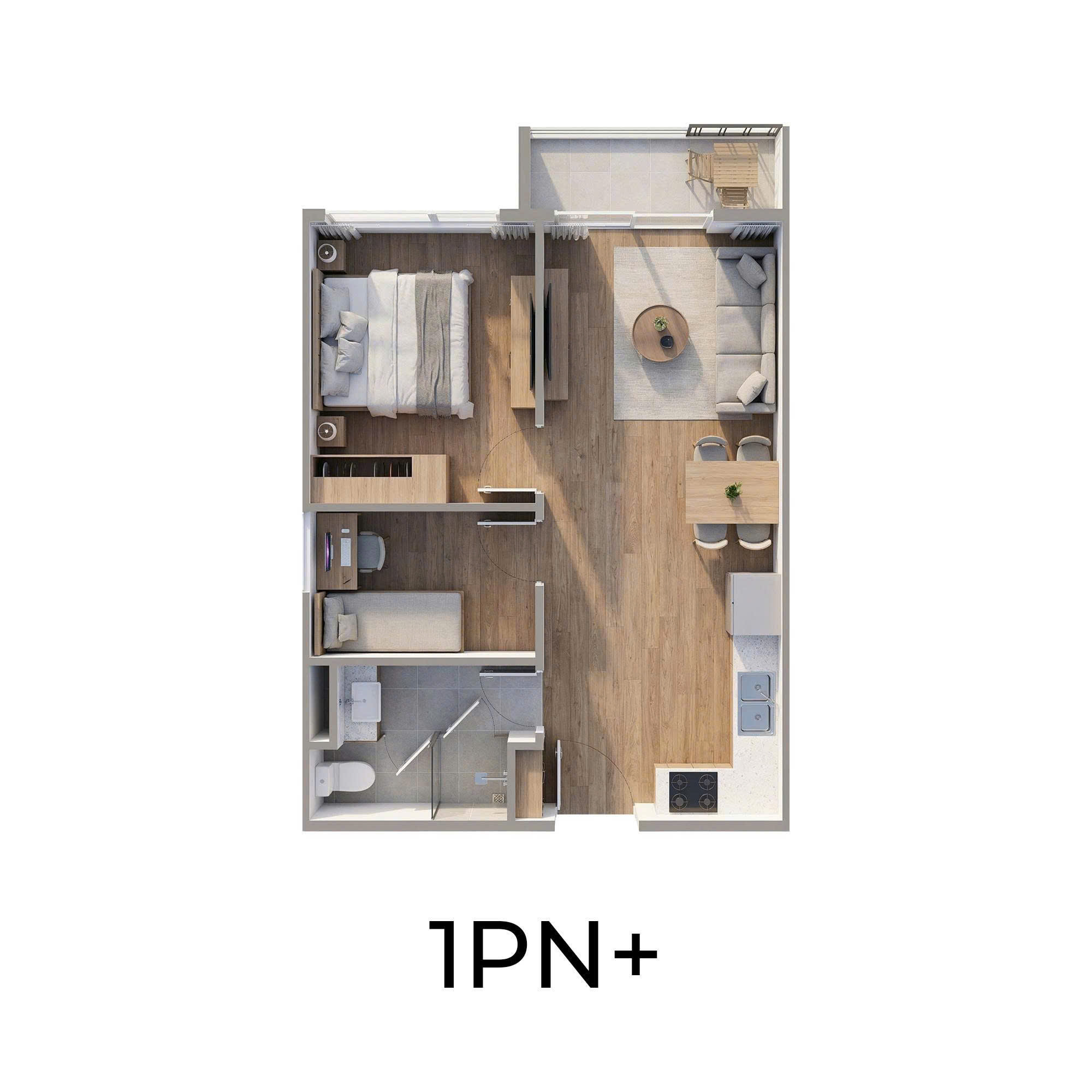 Mặt bằng căn hộ 1PN+ The Parkland Imperia Ocean City mat-bang-can-ho-1pn+-the-parkland-imperia-ocean-city