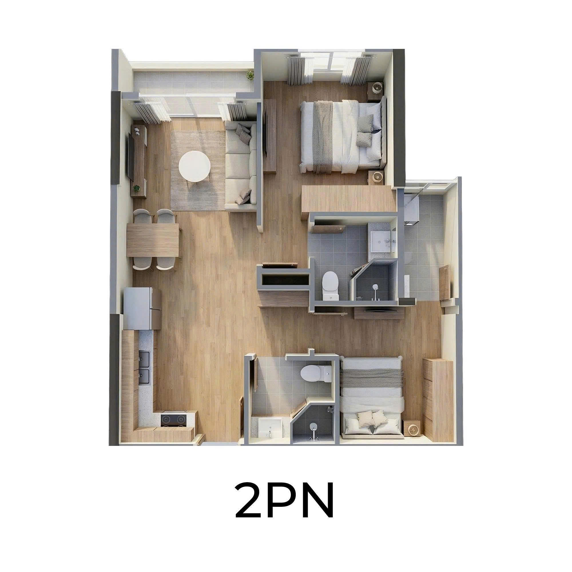 Mặt bằng căn hộ 2PN The Parkland Imperia Ocean City mat-bang-can-ho-2pn-the-parkland-imperia-ocean-city