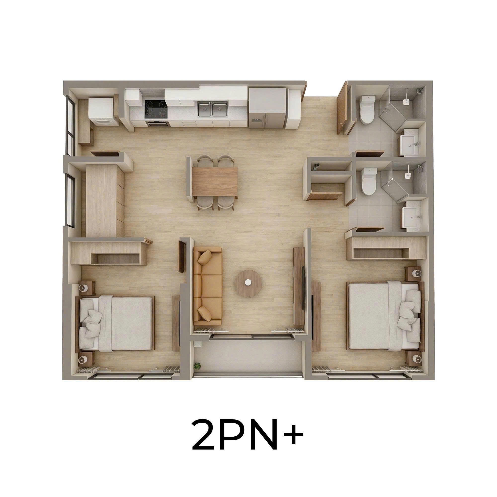 Mặt bằng căn hộ 2PN+ The Parkland Imperia Ocean City mat-bang-can-ho-2pn+-the-parkland-imperia-ocean-city